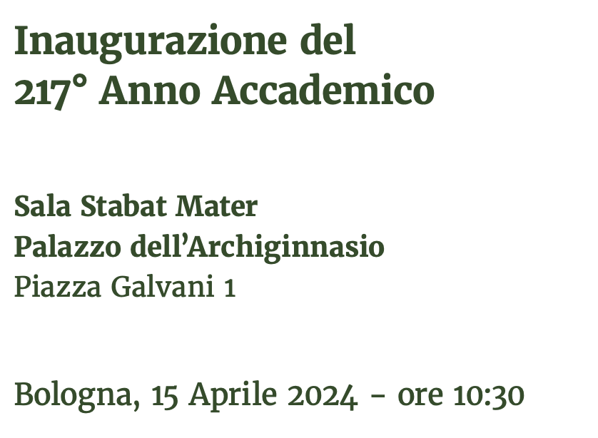 Inaugurazione del 217 Anno Accademico dell’Accademia Nazionale di Agricoltura